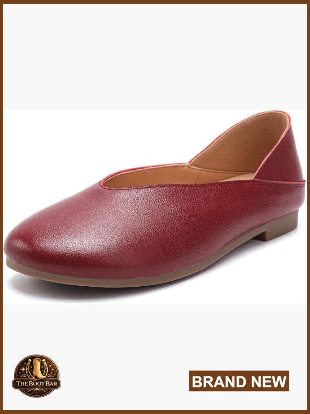 Mary Jane Flats - V-Cut Ballet Flats, Soft Cushioned Insole, Lightweight Round